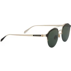 Alexander McQueen - Skull Panthos Metal Sunglasses - Gold Green - Alexander McQueen Eyewear - Avvenice