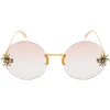 Alexander McQueen - Spider Jeweled Round Sunglasses - Gold Pink - Alexander McQueen Eyewear - Avvenice