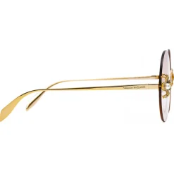 Alexander McQueen - Spider Jeweled Round Sunglasses - Gold Pink - Alexander McQueen Eyewear - Avvenice