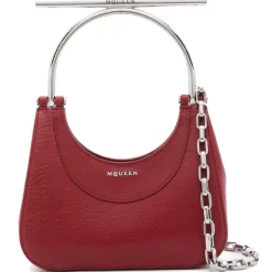 Alexander McQueen - T-Bar Mini Bag - Red Silver - Alexander McQueen Exclusive Luxury Collection - Avvenice