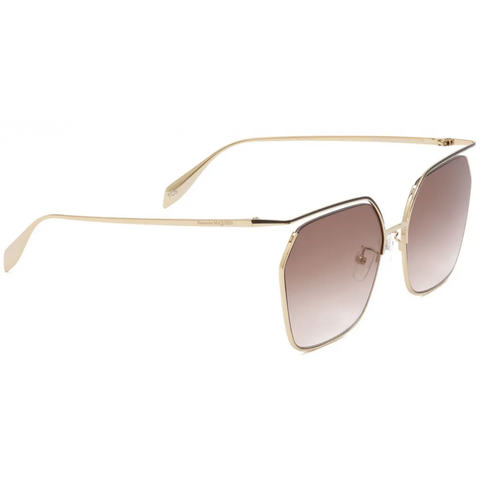 Alexander McQueen - The Cut Square Sunglasses - Light Gold Brown - Alexander McQueen Eyewear - Avvenice