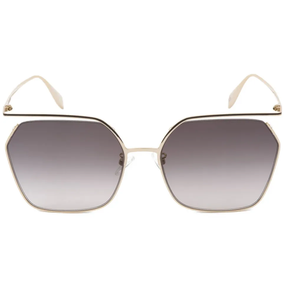 Alexander McQueen - The Cut Square Sunglasses - Light Gold Grey - Alexander McQueen Eyewear - Avvenice