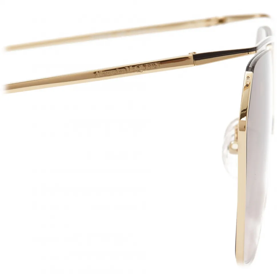 Alexander McQueen - The Cut Square Sunglasses - Light Gold Grey - Alexander McQueen Eyewear - Avvenice