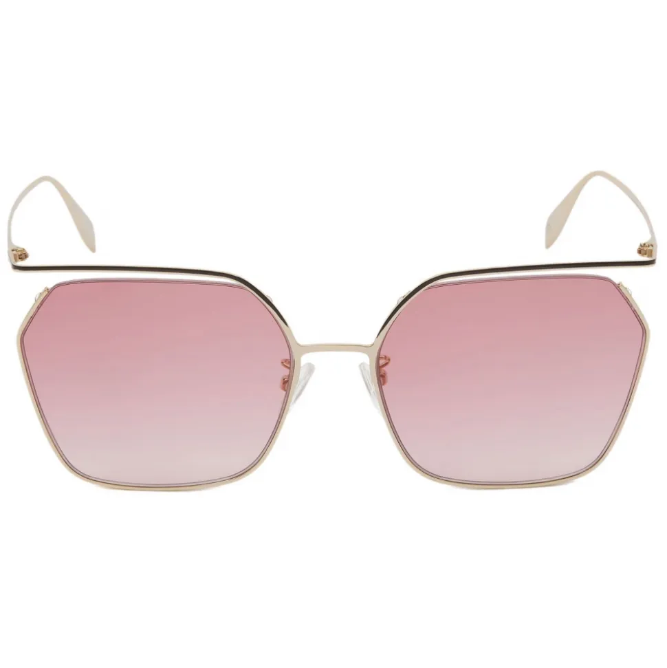 Alexander McQueen - The Cut Square Sunglasses - Light Gold Red - Alexander McQueen Eyewear - Avvenice