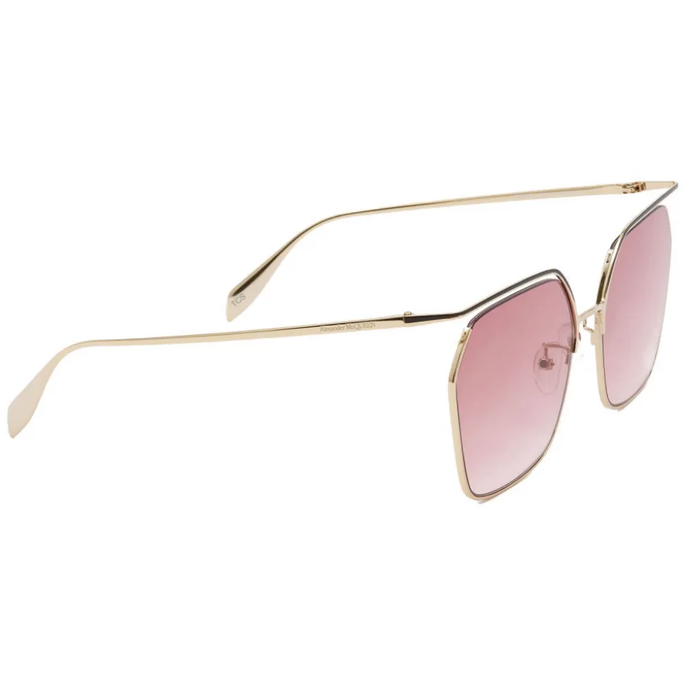 Alexander McQueen - The Cut Square Sunglasses - Light Gold Red - Alexander McQueen Eyewear - Avvenice