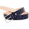 Ammoment - Belt - Nile Crocodile in Antique Navy - Leather High Quality Luxury Belt - Avvenice