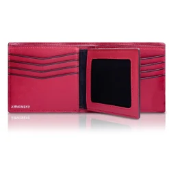 Ammoment - Caiman in Degrade Terracota-Black - Leather Bifold Wallet with Center Flap - Avvenice