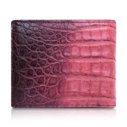 Ammoment - Caiman in Degrade Terracota-Black - Leather Bifold Wallet with Center Flap - Avvenice