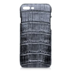 Ammoment - Caiman in Degrade Coal New Age - Leather Cover - iPhone 8 Plus / 7 Plus - Avvenice