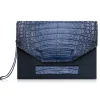 Ammoment - Caiman in Degrade Navy-Black - Leather Pete Clutch Bag - Avvenice