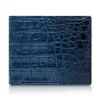 Ammoment - Caiman in Degrade Light-Dark Blue - Leather Bifold Wallet with Center Flap - Avvenice