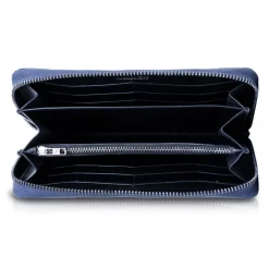 Ammoment - Caiman in Degrade Navy-Black - Leather Long Zipper Wallet - Avvenice