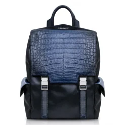 Ammoment - Caiman in Degrade Navy-Black - Leather Zane Large Backpack - Avvenice