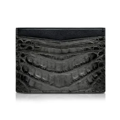 Ammoment - Caiman in Degrade Coal New Age - Leather Credit Card Holder - Avvenice