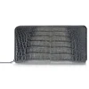 Ammoment - Caiman in Degrade Coal New Age - Leather Long Zipper Wallet - Avvenice