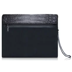 Ammoment - Caiman in Degrade Coal New Age - Leather Pete Clutch Bag - Avvenice