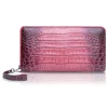 Ammoment - Caiman in Degrade Terracota-Black - Leather Large Long Zipper Wallet - Avvenice