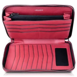 Ammoment - Caiman in Degrade Terracota-Black - Leather Large Long Zipper Wallet - Avvenice