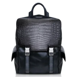 Ammoment - Caiman in Degrade Coal New Age - Leather Zane Large Backpack - Avvenice