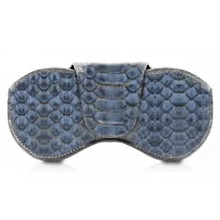 Ammoment - Eyeglass Case - Python in Moxi Black - Luxury Eyeglass Leather Cover - Avvenice