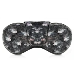 Ammoment - Eyeglass Case - Ostrich in Tahitian Pearl Peacock Black - Luxury Eyeglass Leather Cover - Avvenice