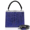 Ammoment - Jena Handbag Small in Python - NYX Blue - Luxury High Quality Leather Bag - Avvenice