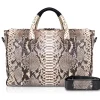 Ammoment - Lark Weekender Small in Python - Roccia - Luxury High Quality Leather Bag - Avvenice