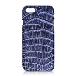Ammoment - Nile Crocodile in Antique Navy - Leather Cover - iPhone 8 / 7 - Avvenice