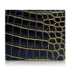 Ammoment - Nile Crocodile in Crack Black and Gold - Leather Bifold Wallet - Avvenice