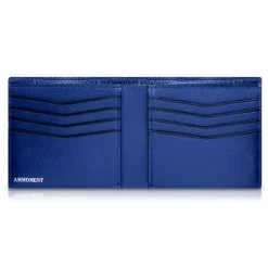 Ammoment - Nile Crocodile in Antique Navy - Leather Bifold Wallet - Avvenice