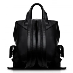 Ammoment - Ostrich in Tahitian Pearl Black - Leather Zane Small Backpack - Avvenice