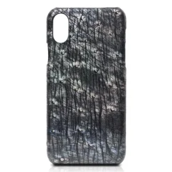 Ammoment - Ostrich in Tahitian Pearl - Leather Cover - iPhone X - Avvenice