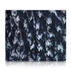 Ammoment - Ostrich in Tahitian Pearl Black - Leather Bifold Wallet - Avvenice