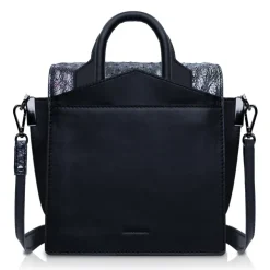 Ammoment - Ostrich in Tahitian Pearl Black - Leather Lexi Crossbody Bag - Avvenice