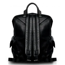 Ammoment - Ostrich in Tahitian Pearl Black - Leather Zane Large Backpack - Avvenice