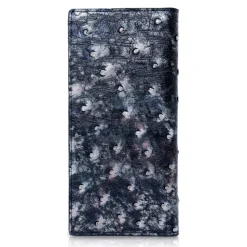 Ammoment - Ostrich in Tahitian Pearl Black - Leather Breast Wallet - Avvenice