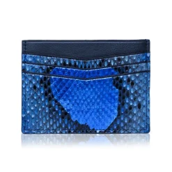 Ammoment - Python in Alien Royal Blue - Leather Credit Card Holder - Avvenice