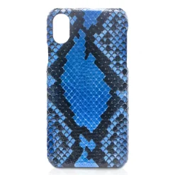 Ammoment - Python in Alien Blue - Leather Cover - iPhone X - Avvenice
