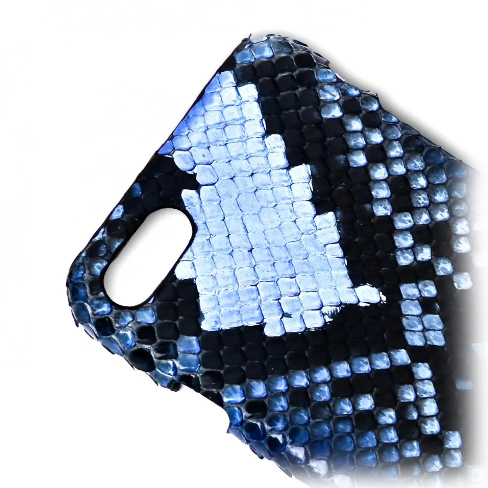 Ammoment - Python in Alien Royal Blue - Leather Cover - iPhone 8 / 7 - Avvenice