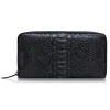Ammoment - Python in Black - Leather Long Zipper Wallet - Avvenice