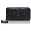 Ammoment - Python in Black - Leather Large Long Zipper Wallet - Avvenice