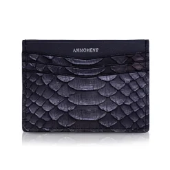 Ammoment - Python in Calcite Grey - Leather Credit Card Holder - Avvenice