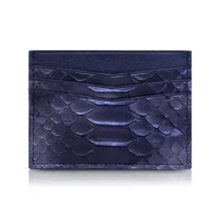 Ammoment - Python in Calcite Blue - Leather Credit Card Holder - Avvenice