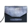 Ammoment - Python in Calcite Grey - Leather Pete Clutch Bag - Avvenice