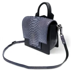 Ammoment - Python in Calcite Grey - Leather Lexi Crossbody Bag - Avvenice