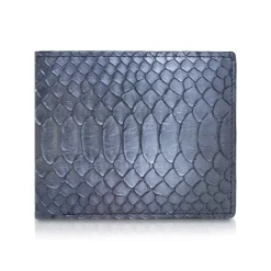 Ammoment - Python in Calcite Grey - Leather Bifold Wallet - Avvenice