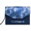 Ammoment - Python in Calcite Blue - Leather Pete Clutch Bag - Avvenice