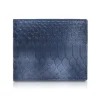 Ammoment - Python in Calcite Blue - Leather Bifold Wallet with Center Flap - Avvenice