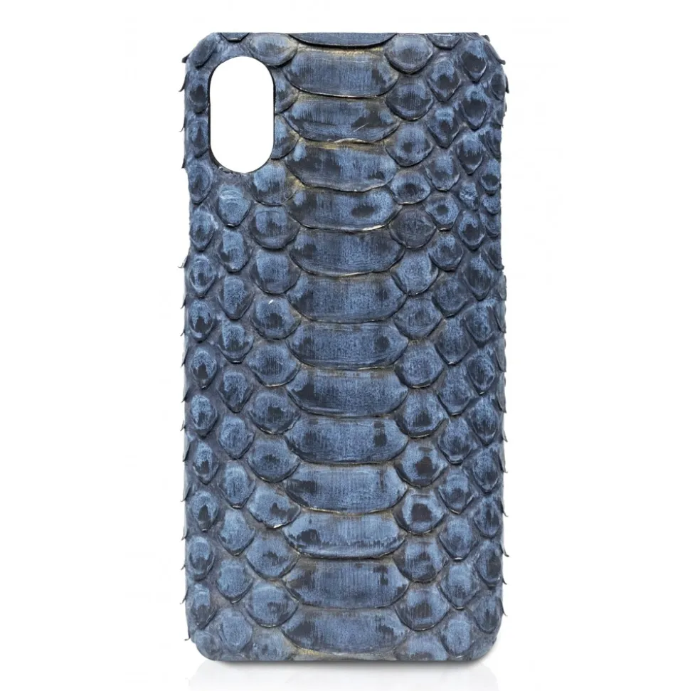 Ammoment - Python in Moxi Black - Leather Cover - iPhone X - Avvenice