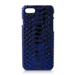 Ammoment - Python in NYX Blue - Leather Cover - iPhone 8 / 7 - Avvenice